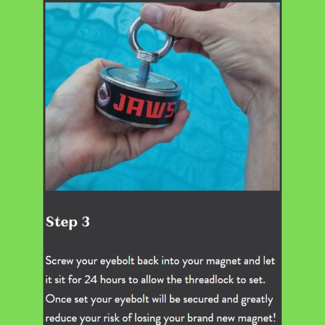 How to use threadlocker on your fishing magnet - Step 3